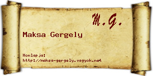 Maksa Gergely névjegykártya